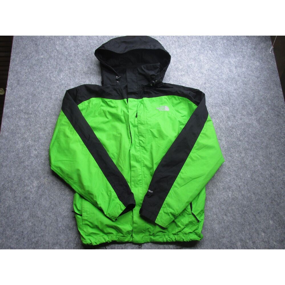 The North Face HyVent Mens Jacket Green /Black Windbreaker LG